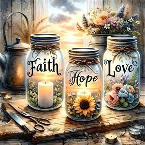 Faith,Hope,Love Diamond Art Kit